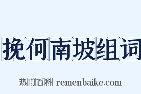 挽何南坡组词是什么意思的图片
